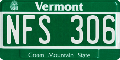 VT license plate NFS306