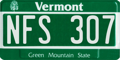 VT license plate NFS307