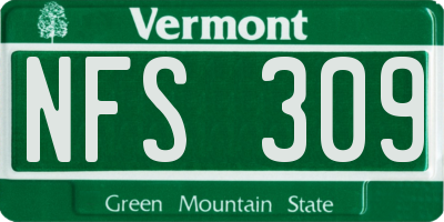 VT license plate NFS309