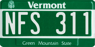 VT license plate NFS311