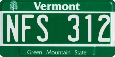 VT license plate NFS312