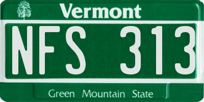 VT license plate NFS313