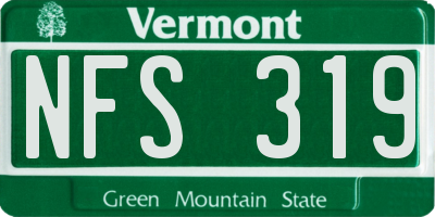 VT license plate NFS319