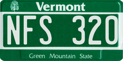 VT license plate NFS320