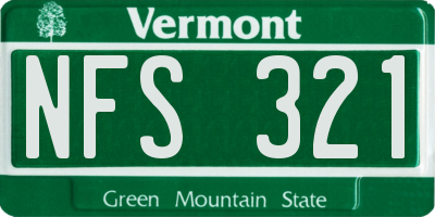 VT license plate NFS321