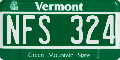 VT license plate NFS324