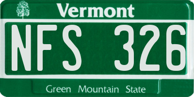 VT license plate NFS326