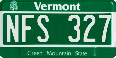 VT license plate NFS327
