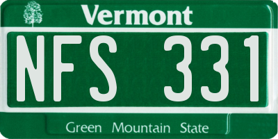 VT license plate NFS331