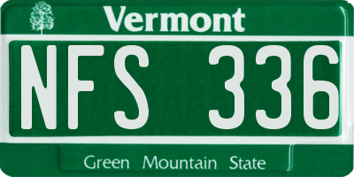 VT license plate NFS336