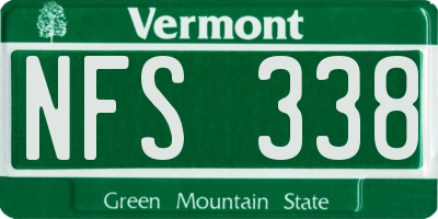 VT license plate NFS338
