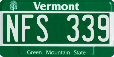 VT license plate NFS339