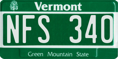 VT license plate NFS340