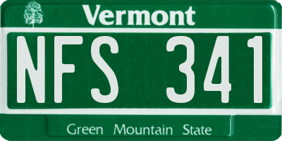 VT license plate NFS341