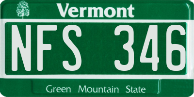 VT license plate NFS346