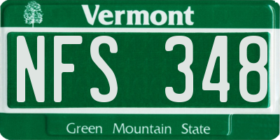 VT license plate NFS348
