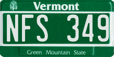 VT license plate NFS349