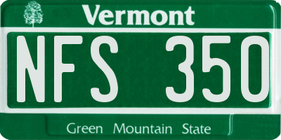 VT license plate NFS350