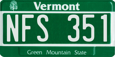 VT license plate NFS351