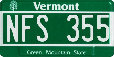 VT license plate NFS355