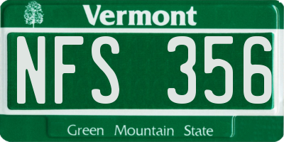 VT license plate NFS356