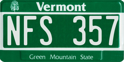 VT license plate NFS357