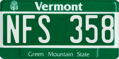 VT license plate NFS358