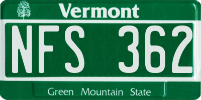 VT license plate NFS362
