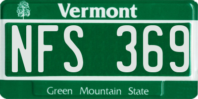 VT license plate NFS369