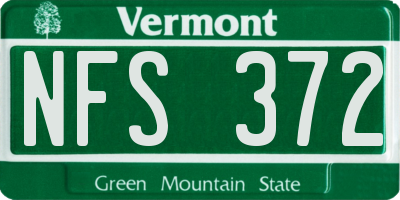 VT license plate NFS372