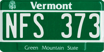 VT license plate NFS373