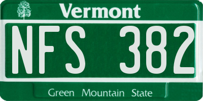 VT license plate NFS382