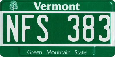 VT license plate NFS383
