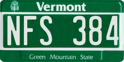 VT license plate NFS384