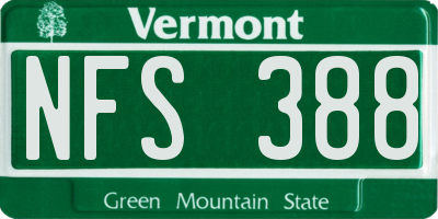VT license plate NFS388