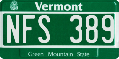 VT license plate NFS389
