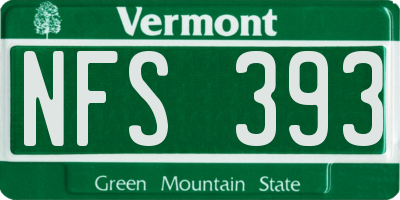 VT license plate NFS393