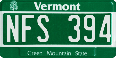 VT license plate NFS394