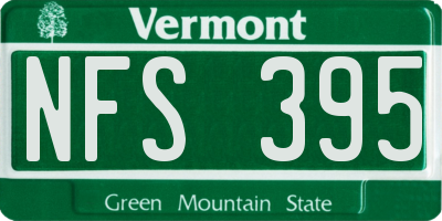 VT license plate NFS395