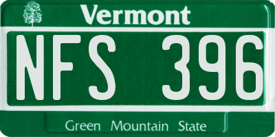 VT license plate NFS396