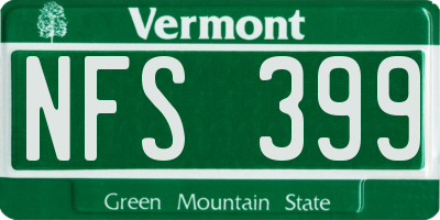 VT license plate NFS399