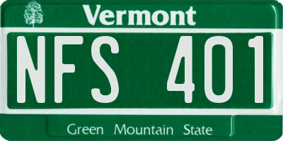 VT license plate NFS401