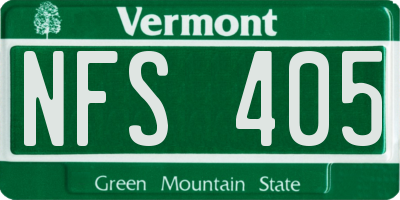 VT license plate NFS405