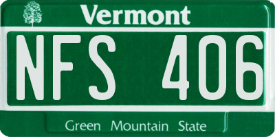 VT license plate NFS406