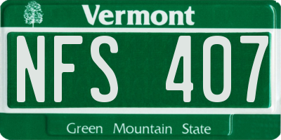 VT license plate NFS407