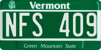 VT license plate NFS409