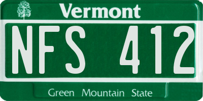 VT license plate NFS412