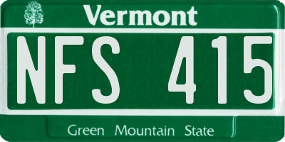 VT license plate NFS415