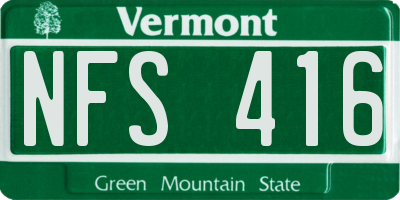 VT license plate NFS416