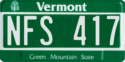 VT license plate NFS417
